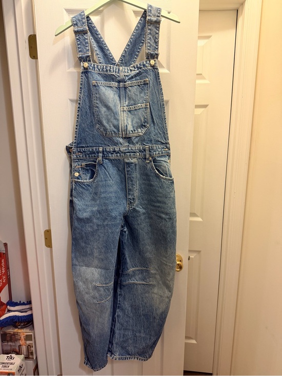 We The Free Pants - We The Free Light Blue Denim Overalls barrel